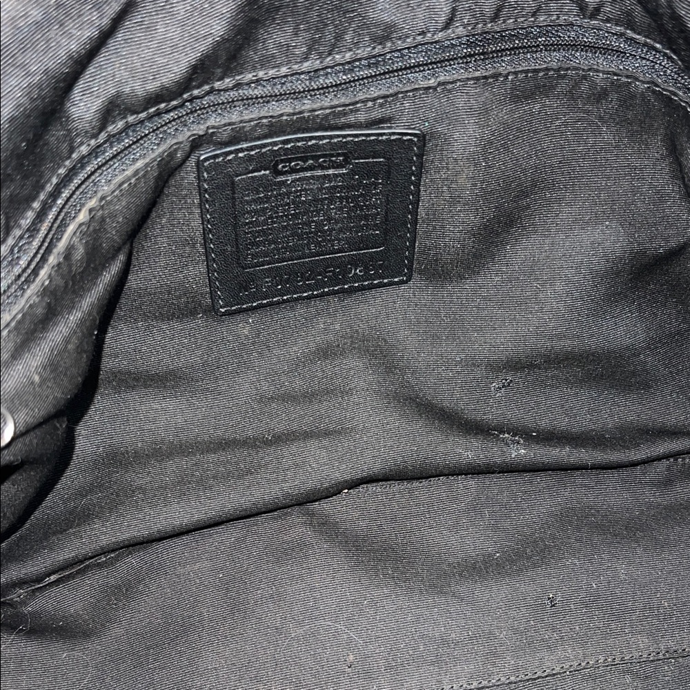 Coach Black Leather Shoulder Bag with Buckle Rings - Picture 8 of 16